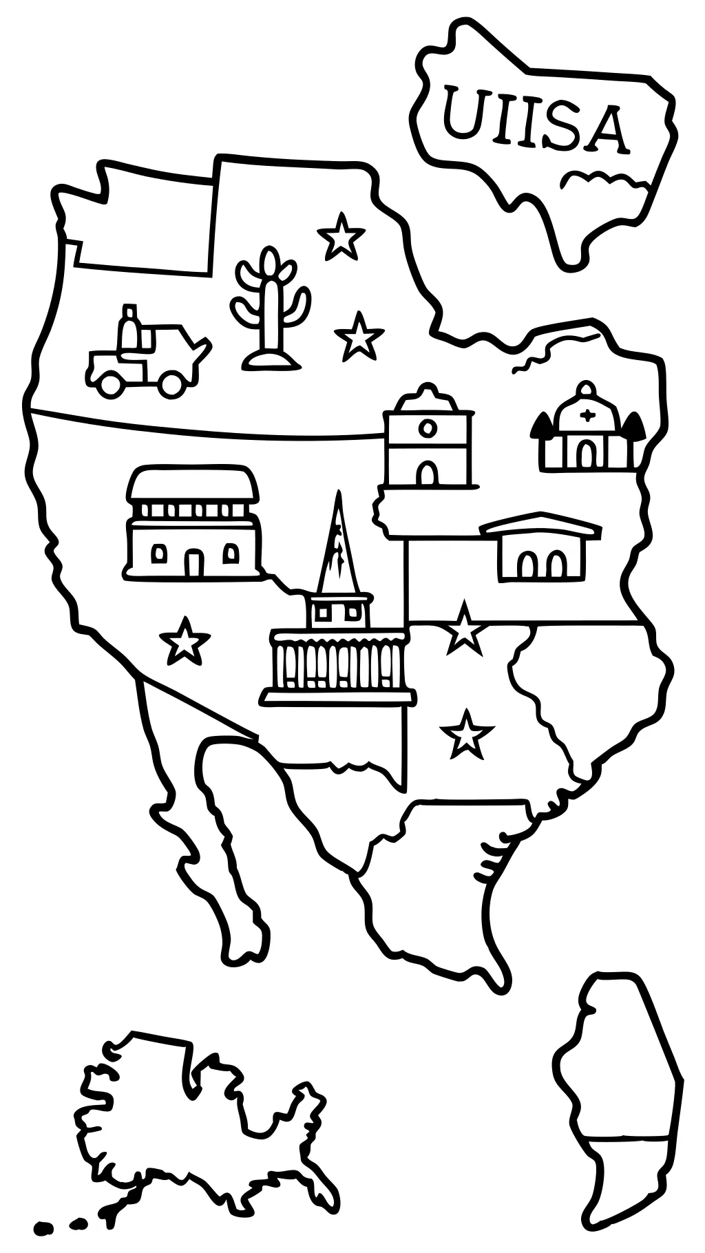 coloring page us map